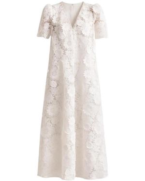 Gemy Maalouf Floral Midi Dress - White