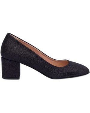 Love Moschino Block-Heel Court Shoes - Blue