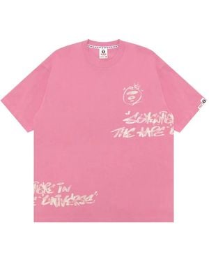 Aape By A Bathing Ape Logo-Print T-Shirt - Pink