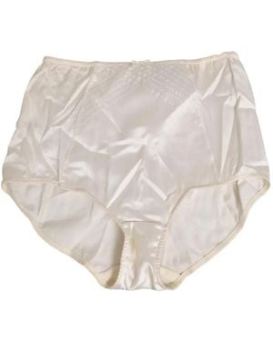 Dolce & Gabbana Quilted Silk Briefs - White