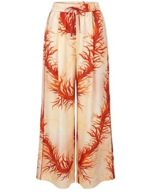 F.R.S For Restless Sleepers Coral-Print Drawstring Trousers - Orange