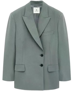 Anine Bing Aretha Double-Breasted Blazer - Gray