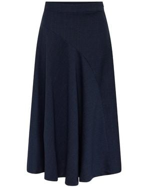 Anna Quan Scarpa Asymmetric Flared Skirt - Blue