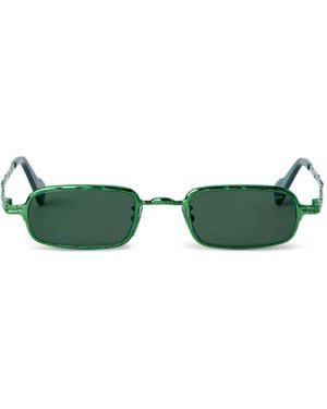 Kuboraum Z18 Rectangular-Frame Sunglasses - Green