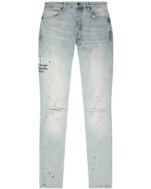 Ksubi Vaqueros Van Winkle Ksteller Genesis Con Efecto Envejecido - Azul