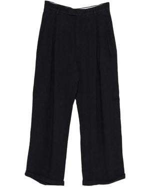 Barena Herringbone Trousers - Black