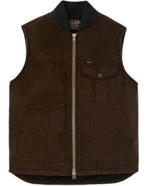 Filson Zip-Up Wool Gilet - Brown