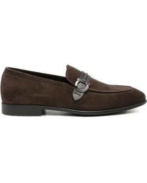 Ferragamo Loafer Aus Wildleder Mit Gancini-Schild - Weiß