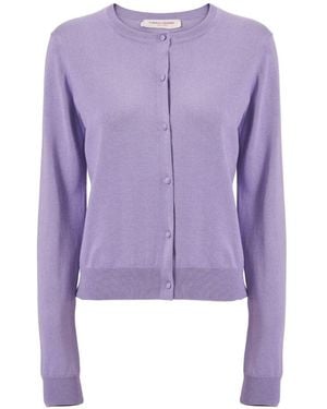 Carolina Herrera Crew-Neck Cardigan - Purple