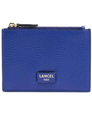 Lancel Grained Leather Cardholder - Blue