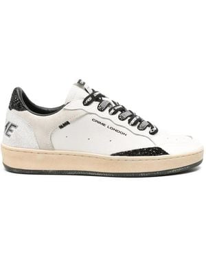 Crime London Chelsea Glitter-Detail Leather Trainers - White