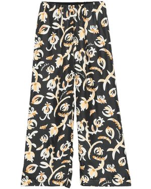 Nanushka Pantalones rectos con estampado floral - Blanco