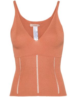 Twinset Haut Sans Manches À Design Nervuré - Orange