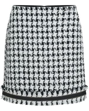 KARL LAGERFELD Houndstooth Buckle Mini Skirt - Black