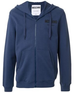 Moschino Couture Logo Zip-Up Hoodie - Blue