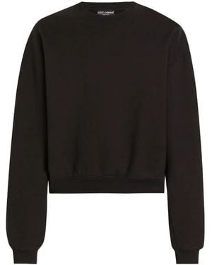 Dolce & Gabbana Long-Sleeved Cropped Sweatshirt - Black