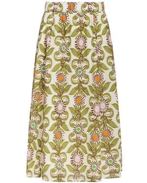 Marie Oliver Sasha Floral-Print Skirt - White