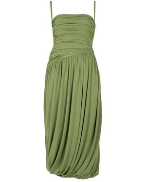 Cinq À Sept Gerafftes Rosine Midikleid - Grün