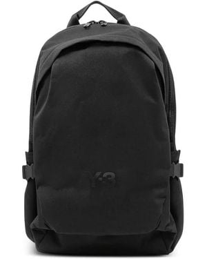 Y-3 Logo-Print Backpack - Black