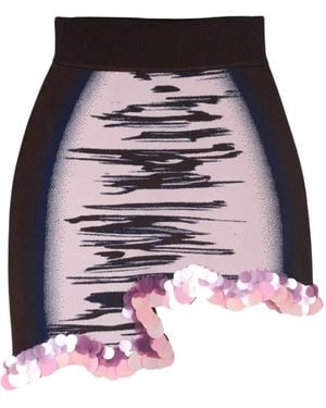Ph5 Casey Sequin-Embellished Wavy Mini Skirt - Red