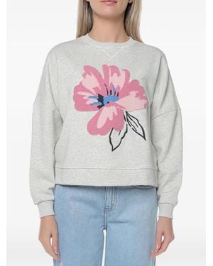 Ted Baker Vienaa Floral-Patch Sweatshirt - Grey
