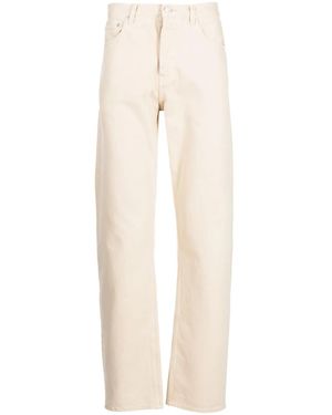 FRAME Logo-Patch Straight-Leg Jeans - Natural
