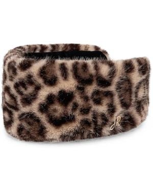 Joseph Ribkoff Leopard-Print Faux-Fur Headband - Brown