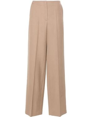 Fendi Grain-De-Poudre Wool Trousers - Natural