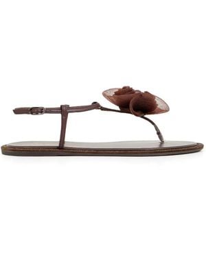 Le Silla Rose Thong Sandals - White