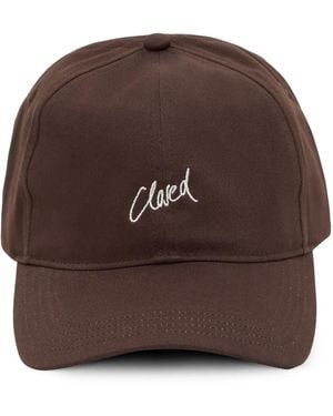 Closed Logo-Embroidered Cap - Brown