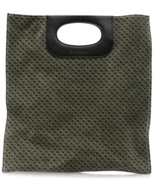 Gherardini Monogram-Pattern Leather-Trim Tote Bag - Green
