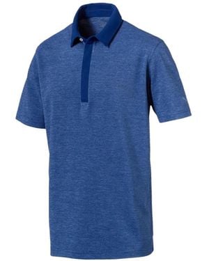 PUMA Moving Day Polo Striped Polo Shirt - Blue