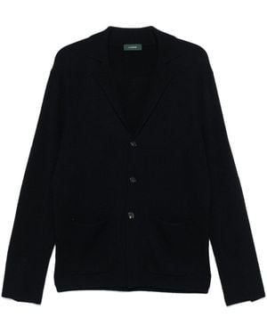 Zanone Knitted Blazer - Black