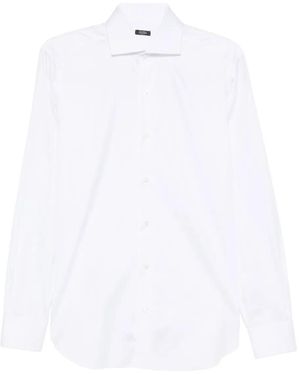 Barba Napoli Long-Sleeve Button-Fastening Shirt - White