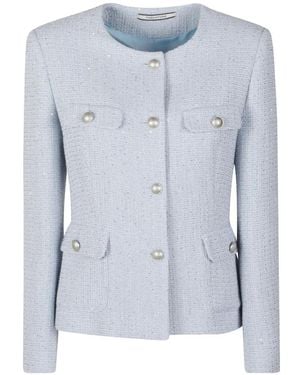 Tagliatore Tone Button Jacket - Blue
