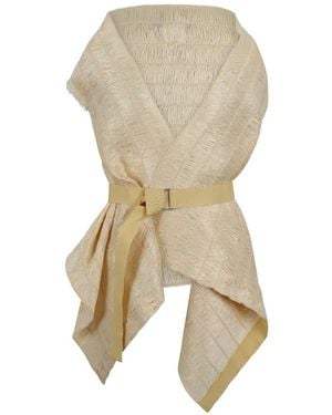 Pierantoniogaspari Veste À Taille Ceinturée - Natural