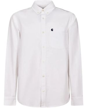 Carhartt Oxford Logo-Embroidered Shirt - White