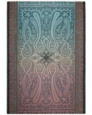 Pierre Louis Mascia Aloeuw Paisley-Print Fringed Scarf - Grigio