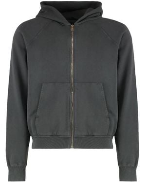 Prada Sudadera con capucha y cremallera de algodón - Gris
