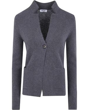 Base London Cardigan Aus Alpakastrick Mit Einknopfverschluss - Blau