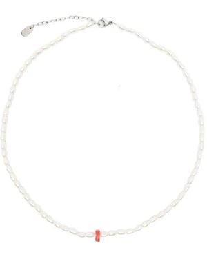 COLLANINE COLORATE Collar De Perlas De Coral - Blanco