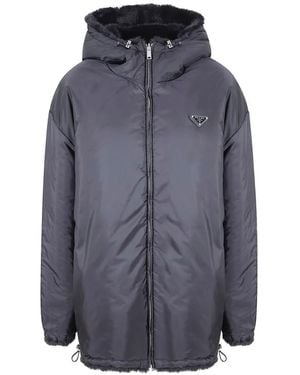 Prada Hooded Reversible Jacket - Blue