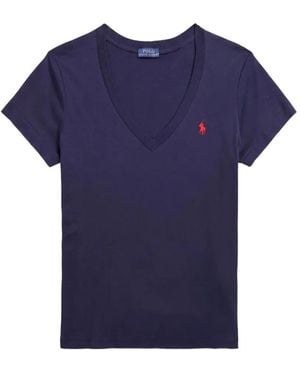 Polo Ralph Lauren Cotton Jersey V-Neck T-Shirt - Blue