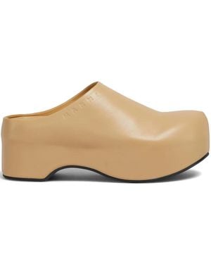 Marni Platform Clogs - Natural