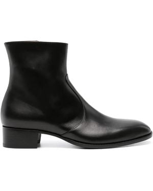 SCAROSSO X Warren Alfie Baker Leather Boots - Black