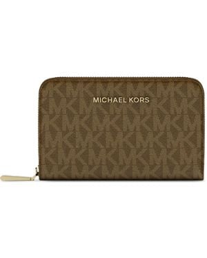 Michael Kors Small Monogram-Print Wallet - Brown