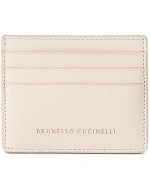 Brunello Cucinelli Grained Leather Card Case - Natural