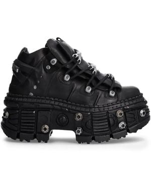 New Rock Studded Platform Trainers - Black