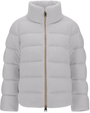 Herno High-Neck Quilted Jacket - Grey