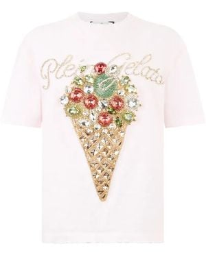 Philipp Plein Crystal-Embellished T-Shirt - White